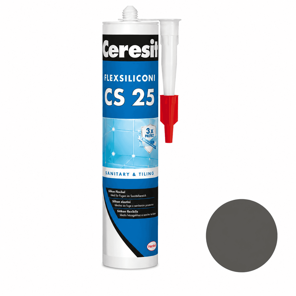 CERESIT CS25TP antracit SAN.SILIKON 280ml