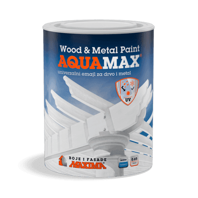 MAXIMA AQUAMAX BIJELA BOJA ZA DRVO I METAL 0,65L