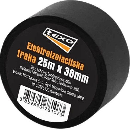 TEXO IZOLIR TRAKA CRNA 38mmX25M