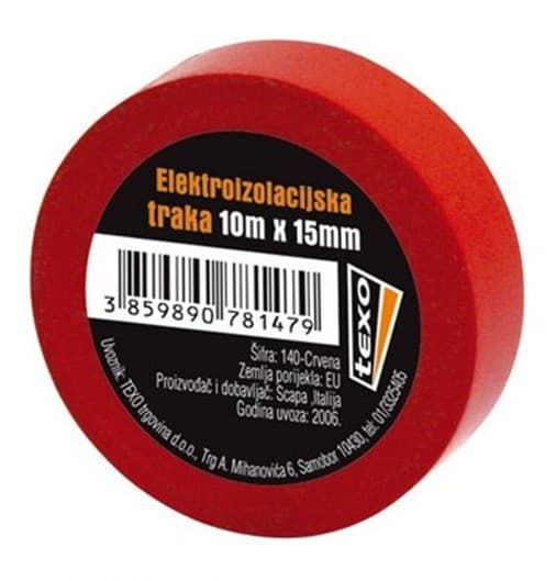TEXO IZOLIR TRAKA CRVENA 15mmX10M