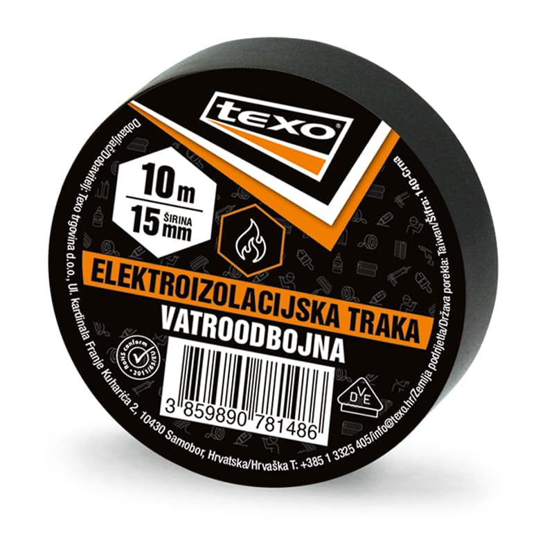 TEXO IZOLIR TRAKA 15mmX10M CRNA